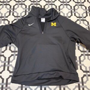 Nike Gray and Black Quarter-Zip Pullover
